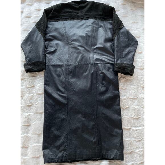 🔥Vintage Pelle Studio Double Breasted
Baroque Leather Long Duster Coat Jacket M - Picture 5 of 16